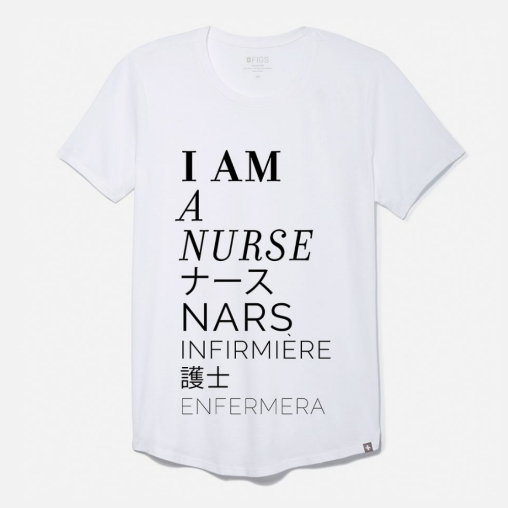 RARE NWT FIGS I Am A Nurse Women'a Shirt White M
